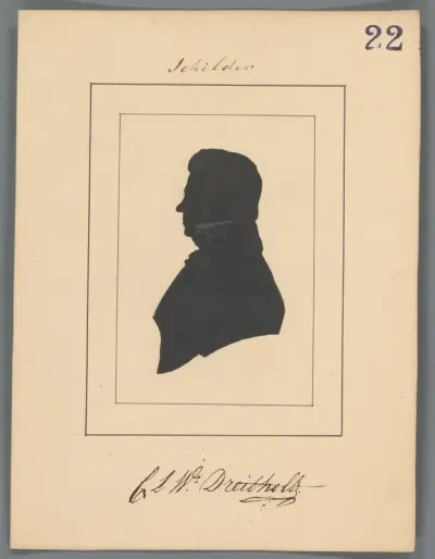 Silhouetportret van Christiaan Lodewijk Willem Dreibholtz