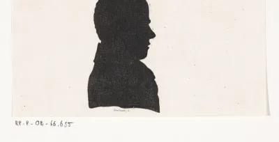 Silhouetportret van de schrijver Heabele Potter