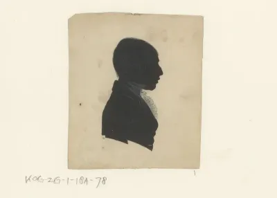 Silhouetportret van een onbekende man met kort haar