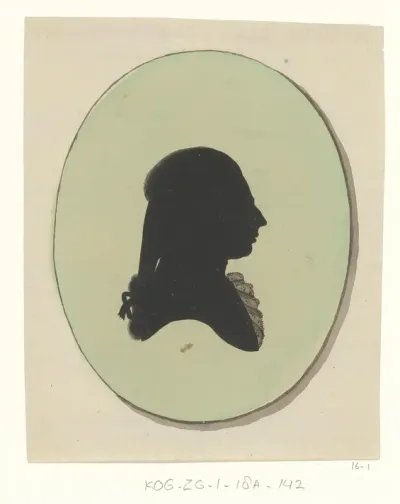 Silhouetportret van een onbekende man