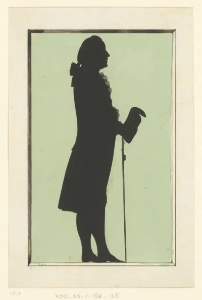 Silhouetportret van een onbekende staande man