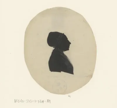 Silhouetportret van een onbekende vrouw met muts