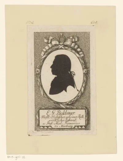Silhouetportret van Ernst Gottfried Baldinger