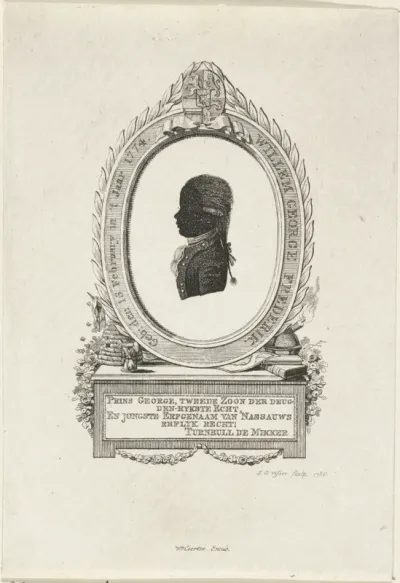 Silhouetportret van Frederik, prins van Oranje-Nassau