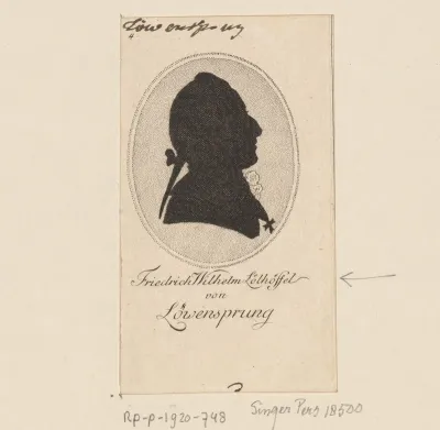 Silhouetportret van Friedrich Wilhelm Lölhöffel von Löwensprung