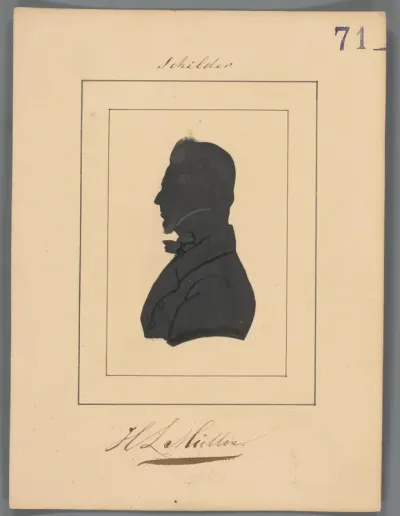 Silhouetportret van Hendrik Leonard Müller