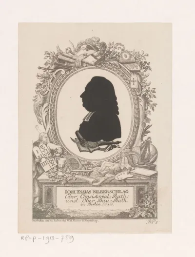 Silhouetportret van Johann Esaias Silberschlag