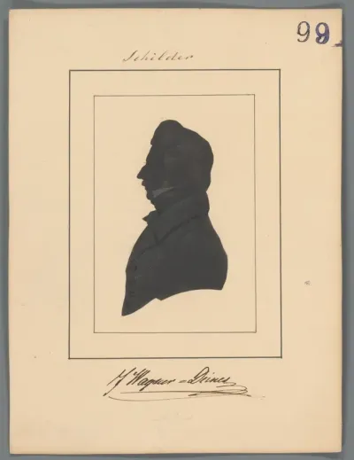 Silhouetportret van Johann Wagner-Deines