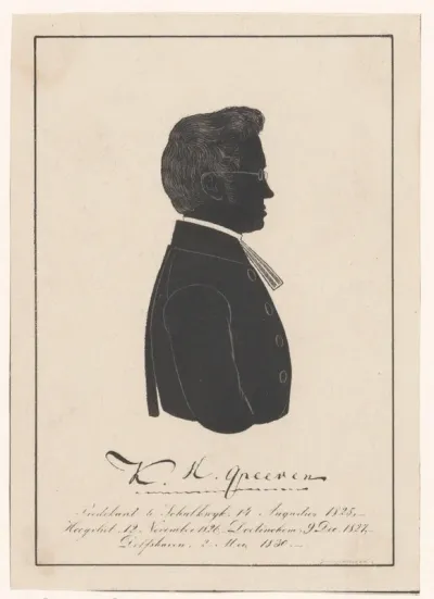 Silhouetportret van Koenraad Hendrik Greeven