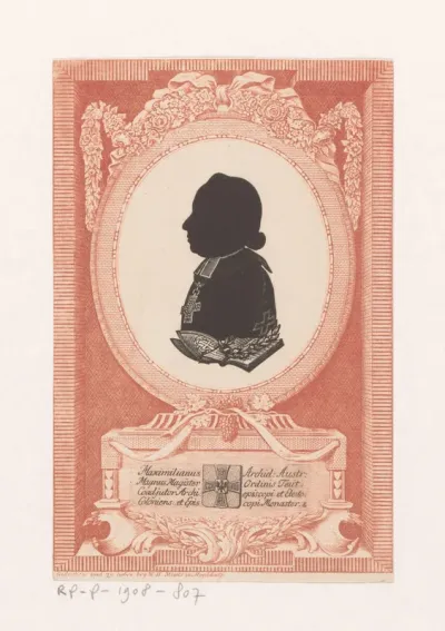 Silhouetportret van koning Maximiliaan I Jozef van Beieren