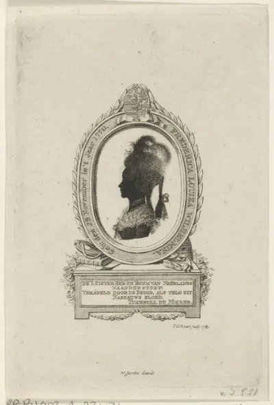 Silhouetportret van Louise, prinses van Oranje-Nassau