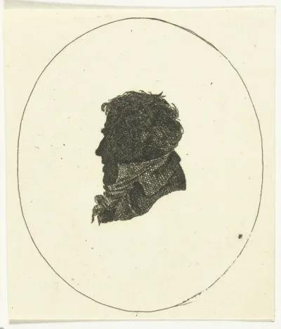 Silhouetportret van man naar links