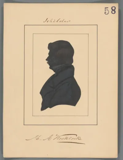 Silhouetportret van Marinus Adrianus Koekkoek