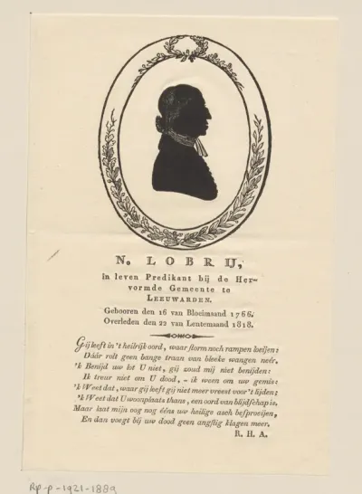 Silhouetportret van Nicolaas Lobry