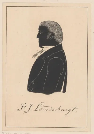 Silhouetportret van P.J. Landsknegt