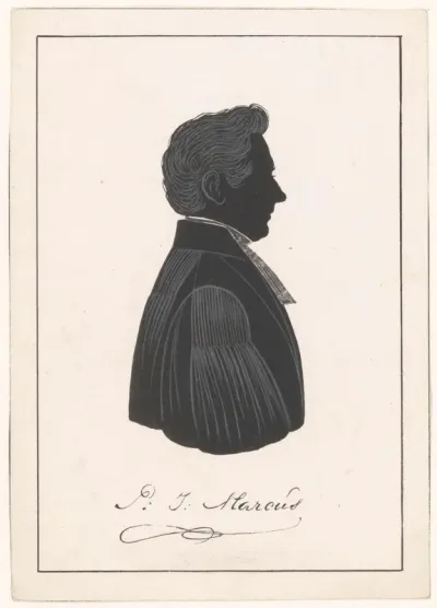 Silhouetportret van P.J. Marcus