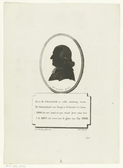 Silhouetportret van predikant Ewald Kist
