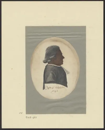 Silhouette portrait of C. Schultz, facing right