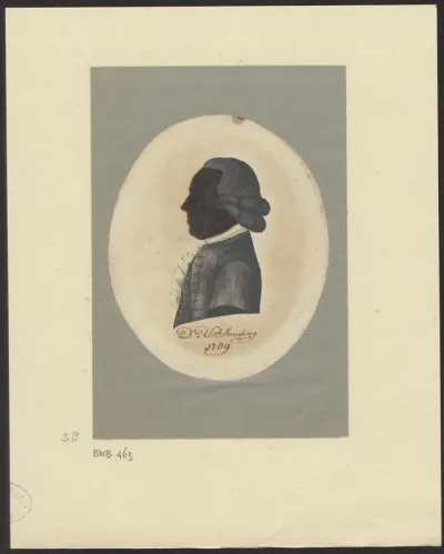 Silhouette portrait of D.R. Smeding, facing left