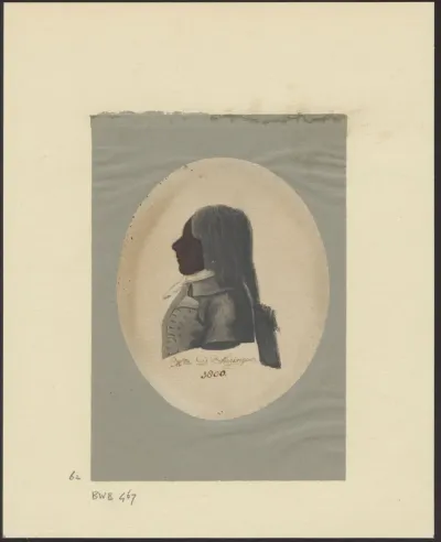 Silhouette portrait of D. Suringar, facing left