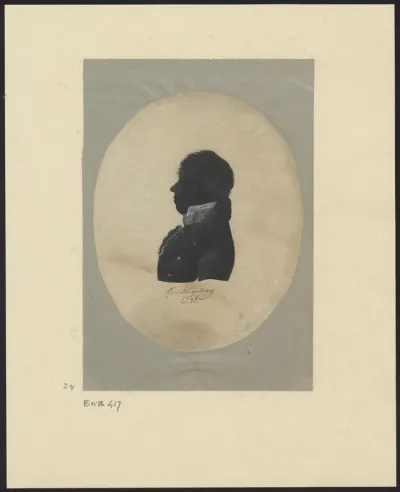 Silhouette portrait of G. Buijsing, facing left