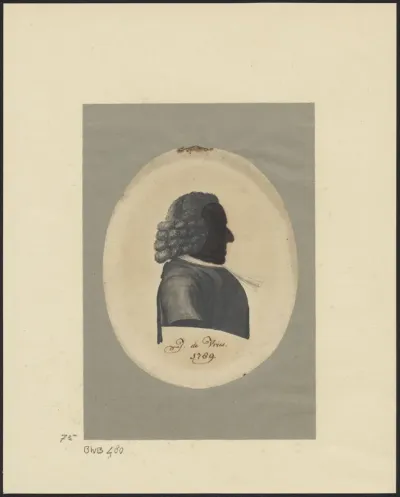 Silhouette portrait of J. de Vries, facing right
