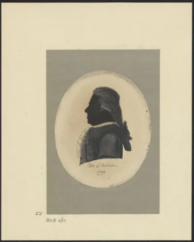 Silhouette portrait of Mr C. Schutte, facing left