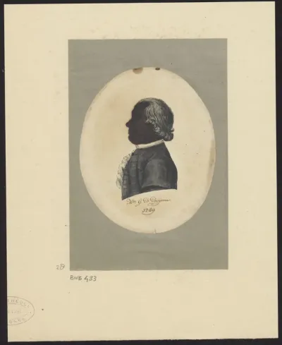 Silhouette portrait of Mr. G.B. Bergsma, facing left