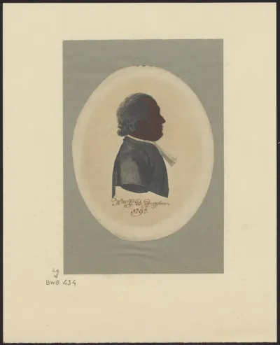 Silhouette portrait of Mr. G.B. Bergsma, facing right