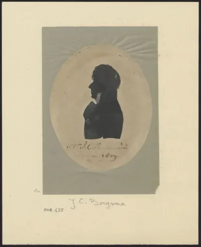 Silhouette portrait of Mr. J.C. Bergsma, facing left