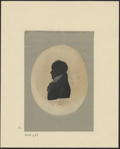 Silhouette portrait of P.J. Suringar, facing left