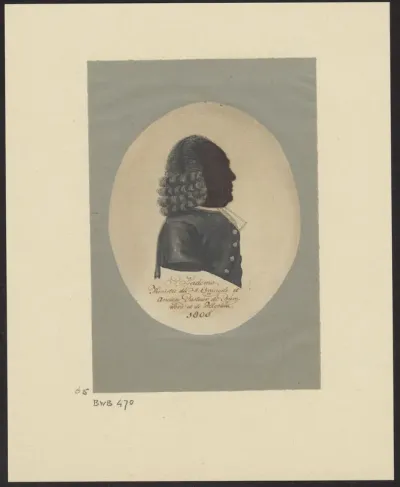 Silhouette portrait of P. Tadema, facing right
