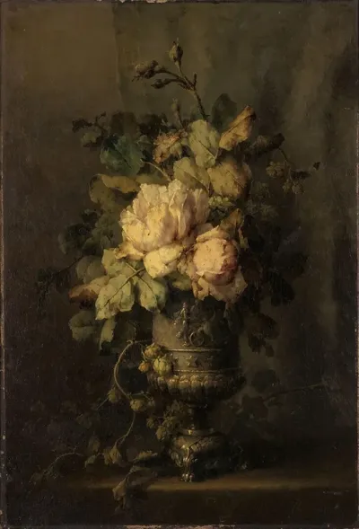 Silver Vase of Flowers