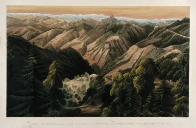 Simla and surrounding mountains in the Himalayas, Himachal Pradesh