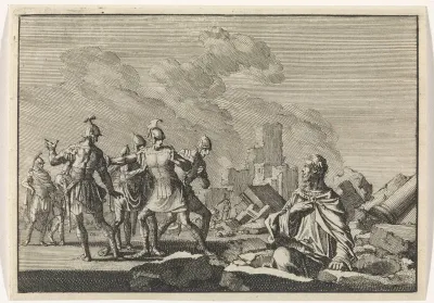Simon, Giora´s zoon, komt tevoorschijn uit de puinhopen van de tempel
