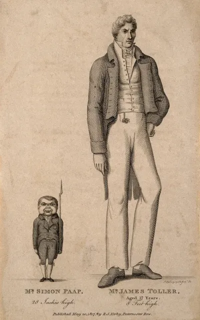Simon Paap, a dwarf and James Toller, a giant