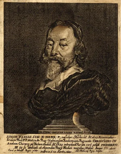 Simon Pauli. Line engraving by A. Haelwegh, 1666, after C. van Mander III