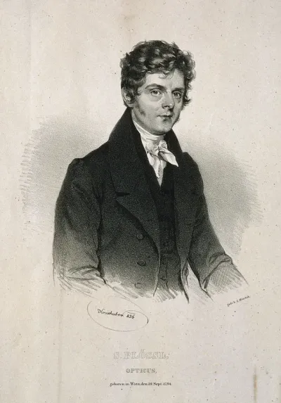 Simon Plössl. Lithograph by J. Kriehuber, 1836