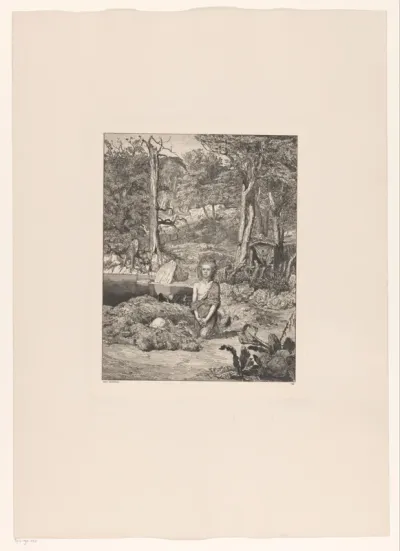 Simplicius aan het graf van de kluizenaar