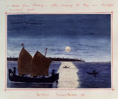 Singapore: a moonlit view across the bay at Tanjong Katong