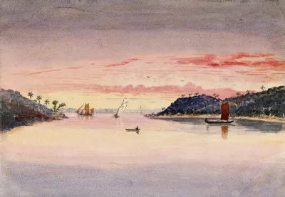 Singapore: evening view of the entrance to the harbour