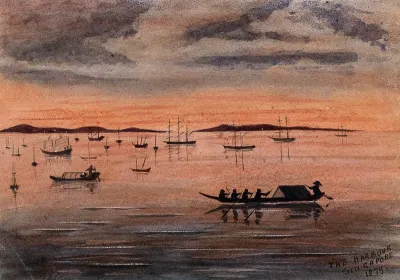 Singapore: sunset over the harbour
