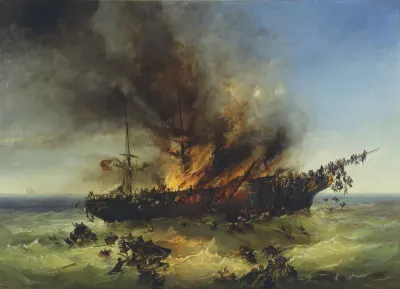 Sinking of the emigrant ship Austria on 13th September 1858