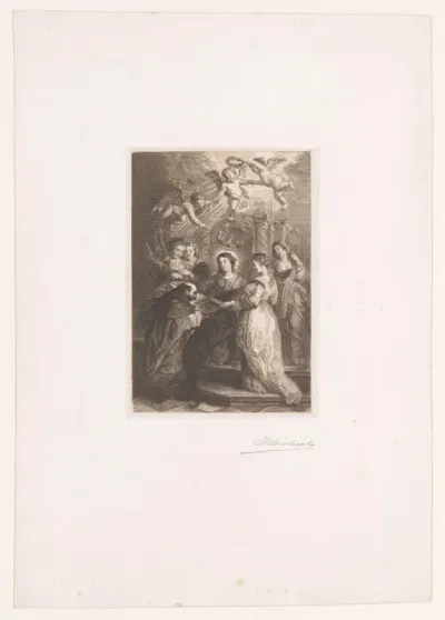 Sint-Ildefonsus ontvangt een kazuifel van Maria