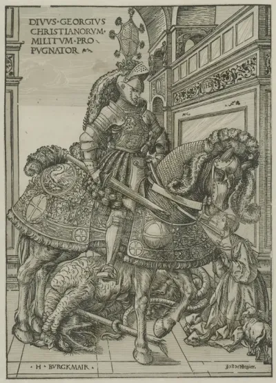 Sint-Joris met prinses en gedode draak