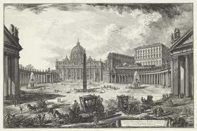 Sint-Pietersplein met de Sint-Pietersbasiliek te Vaticaanstad