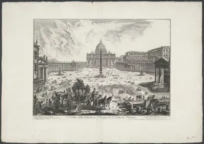 Sint-Pietersplein met de Sint-Pietersbasiliek te Vaticaanstad
