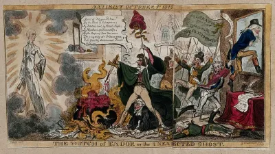 Sir Francis Burdett conjuring up a ghost, expecting it to be that of Lord Edward Fitzgerald, but the ghost of William Pitt the younger appears
