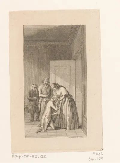 Sir Franklin knielt en kust Klara op de hand