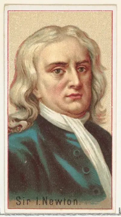 Sir Isaac Newton, printer's sample for the World's Inventors souvenir album (A25) for Allen & Ginter Cigarettes